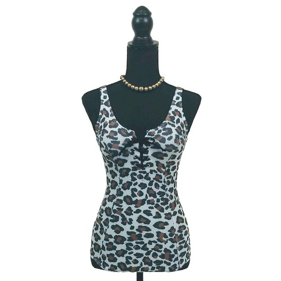 Tatyana Retro Leopard 1-Piece Swimsuit - Picture 3 of 5